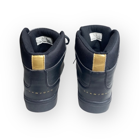 Sean John ᯾ Men’s Shoes Hardlined High Top Sneakers ᯾ Black + Gold ᯾ 8M EUR 41 - Picture 14 of 16